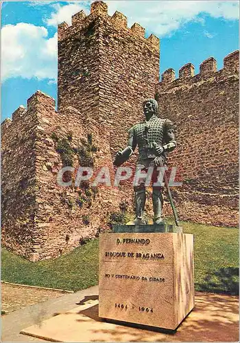 Moderne Karte Portugal Braganca Statue de D Fernando