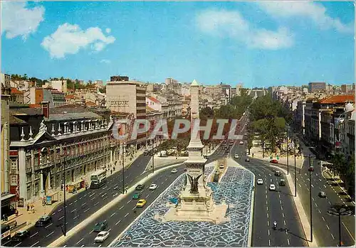 Cartes postales moderne Lisboa Place des Restauradores et Avenue de la Liberdade