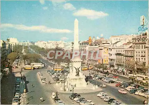 Cartes postales moderne Lisboa Place des Restauradores et Av de la Liberte