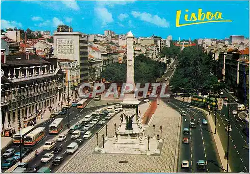 Moderne Karte Lisboa Place des Restaurateurs et Avenue de la Liberte