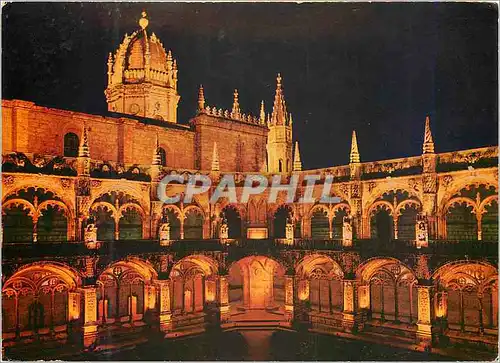 Cartes postales moderne Lisboa Aspects nocturne de Monastere des Jeronimos