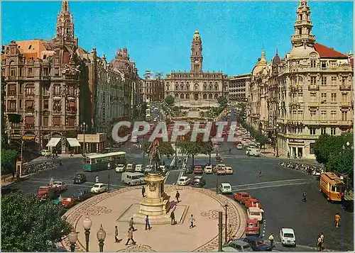 Cartes postales moderne Porto portugal place de la liberdade et avenue des aliados