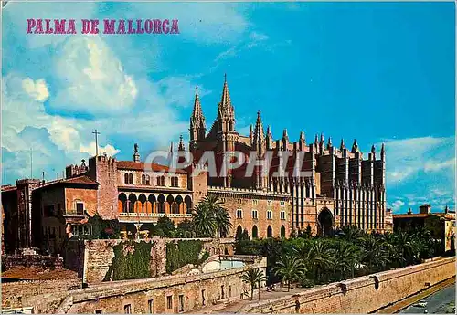 Cartes postales moderne N 133 palma de mallorca catedral y palacio de la almudaina