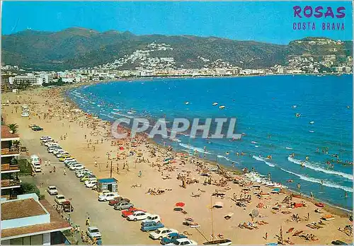 Cartes postales moderne Rosas costa brava 1190 la grande plage au fond du spacieux golf