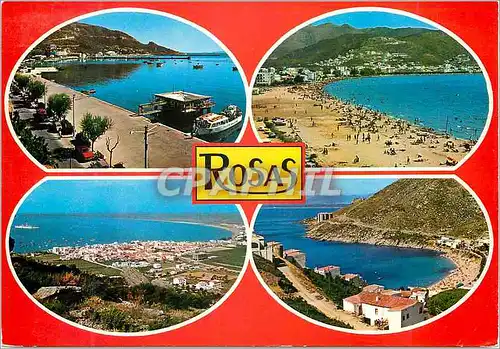 Moderne Karte Rosas costa brava 1196 fameuse pour son golfe et ses belles plages