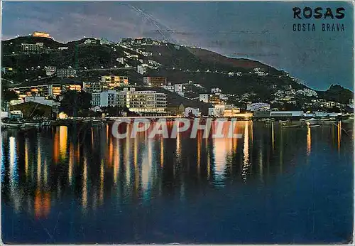 Cartes postales moderne Rosas costa brava 1186 vue nocturne avec puig rom