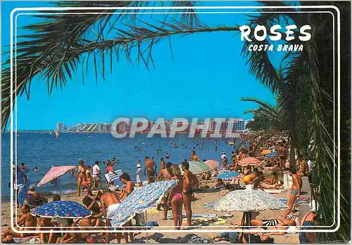 Moderne Karte Rosas costa brava 1192 la grande plage