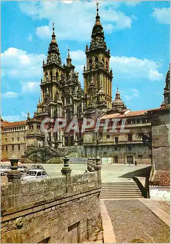 Cartes postales moderne Santiago de compostela cathedrale facade du obradoire(sigle xviii)