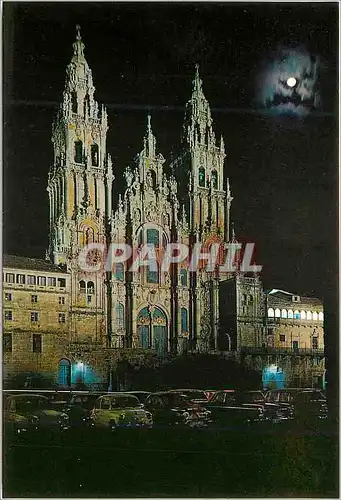 Moderne Karte Santiago de compostela 3409 la cathedrale vue nocturne