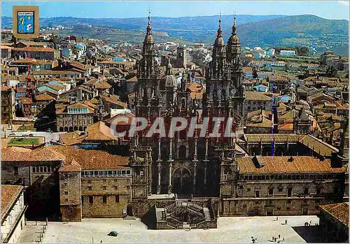 Moderne Karte Santiago de compostela n 5 vue aerienne facade de la cathedrale