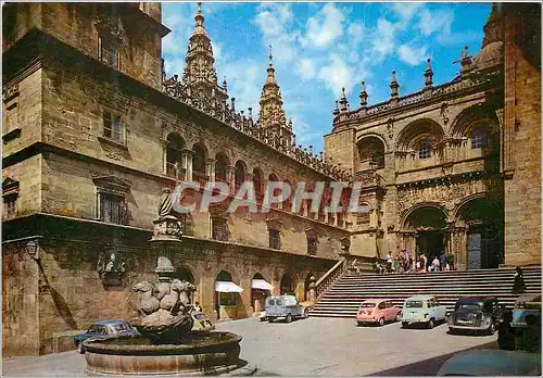 Cartes postales moderne Santiago de compostela 2047 fountaine et facade des platerias