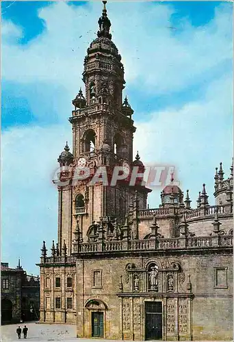 Moderne Karte Santiago de compostela 10 cathedrale tour de l horloge et porte sainte