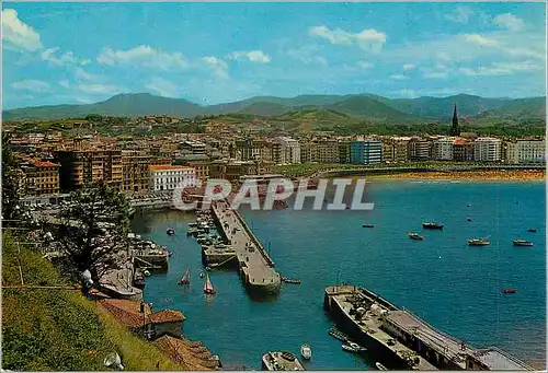 Moderne Karte San sebastian 74 vue generale du port