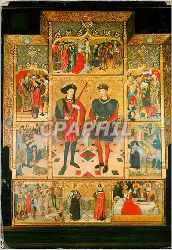 Cartes postales moderne Tarrasa n 104 retable des saints abdon et senan de jaime uget 1460