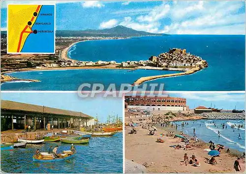 Cartes postales moderne Peniscola n 504 vista aerea vianaroz puerto playa y plaza de toros