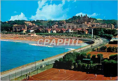 Cartes postales moderne San sebastian 53 ondarreta plage e club de tennis