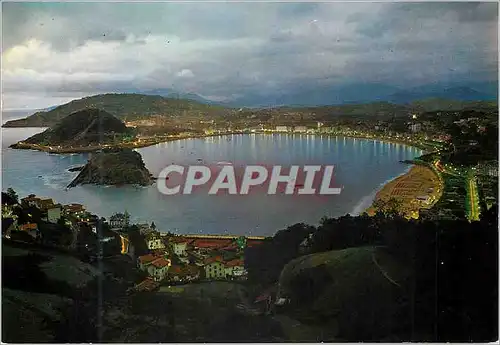 Cartes postales moderne San sebastian 53 vue generale illuminee prise du mont igueldo