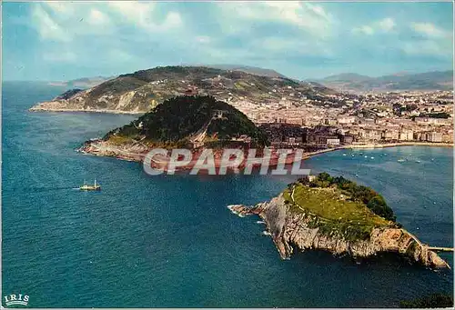 Moderne Karte Saint sebastien(espagne) 870 vue prise du mont igueldo la rade et l ocean