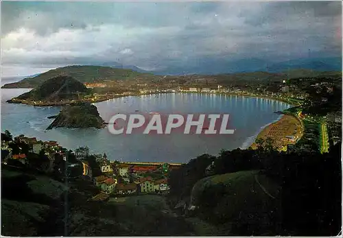 Cartes postales moderne San sebastian 53 vue generale illuminee prise du mont igueldo