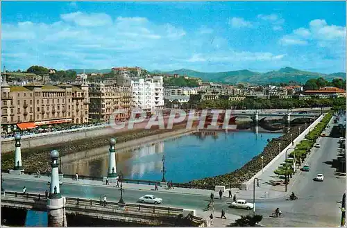 Cartes postales moderne San sebastian n 64 ponts du kursaal et ste catherine