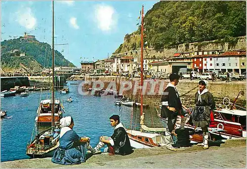 Cartes postales moderne Pais vasco san sebastian 048 couple typiques et le port