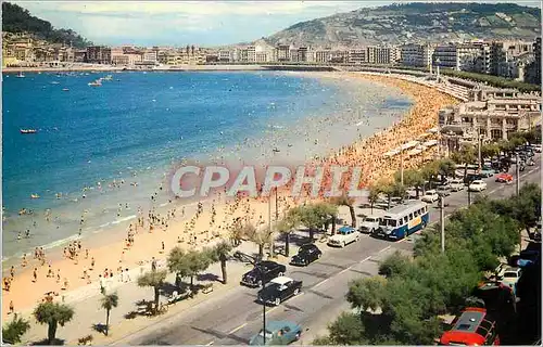 Cartes postales moderne San sebastian promenade et plage de la concha