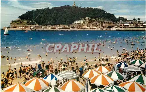 Cartes postales moderne San sebastian plage de la concha et mont urgult