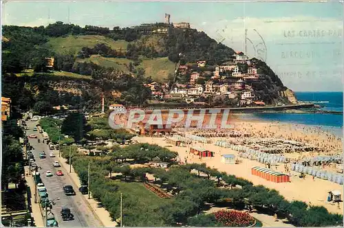 Cartes postales moderne San sebastian plage ondarreta et mont igueldo