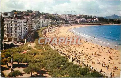 Cartes postales moderne San sebastian promenade et plage de la concha