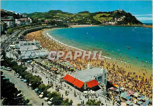 Cartes postales moderne San sebastian 62 plage de la concha et mont igueldo