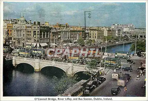 Moderne Karte Dublin ireland o connell bridge river liffey and bus station