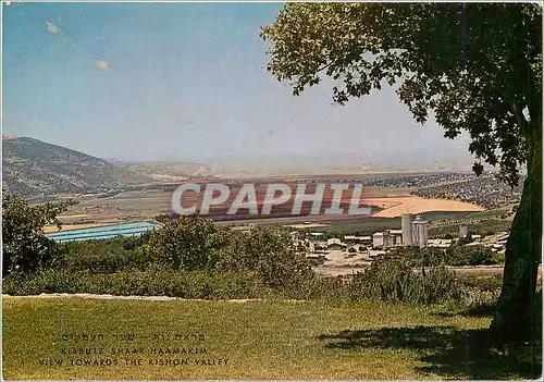 Moderne Karte Kiboutz shaar haamakim view towards the kishon valley