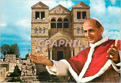 Cartes postales moderne Visite du Saint Pere Paul VI a la Basilique de la Transfiguration sur le Mont Tabor
