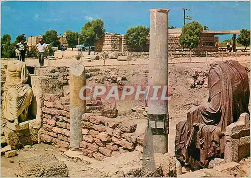Moderne Karte Caesarea Ruins of a Byzantine Public Building with Roman Statuary