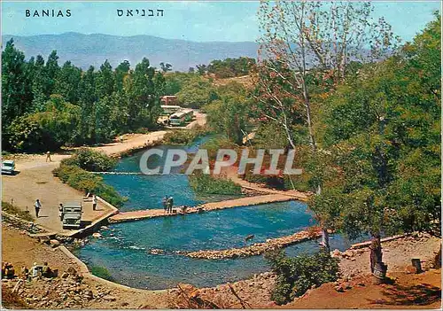 Moderne Karte Banias One of the three sources of the river Jordan