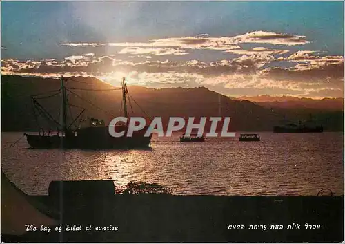 Cartes postales moderne The bay of Eilat at sunrise Bateau