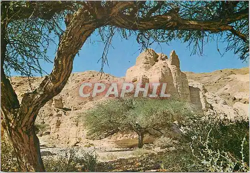 Moderne Karte Zohar Citadel Ruines van een vesting in Nachal Zohar in de woestijn van Judea