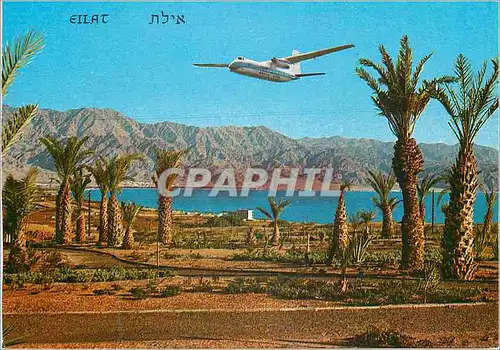Cartes postales moderne Eilat Arkias's Jet Prop Herald landing at Eilat on the red sea Avion