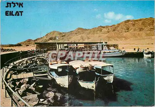 Cartes postales moderne Eilat The Glass Boats Pier at The Red Sea Shore Bateaux