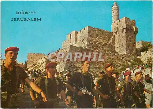 Moderne Karte Jerusalem Route march annual pilgrimage to Jerusalem Militaria