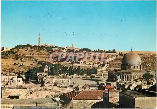 Moderne Karte Jerusalem Mt of Olives from Jerusalem