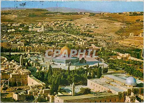 Cartes postales moderne Jerusalem Temple Area from the Air Foreground on the Left The Wailing Wall