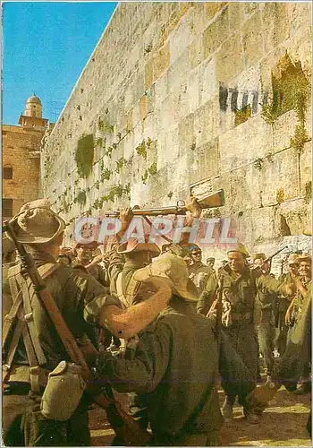 Moderne Karte Jerusalem Israel Troops at the Wailing Wall