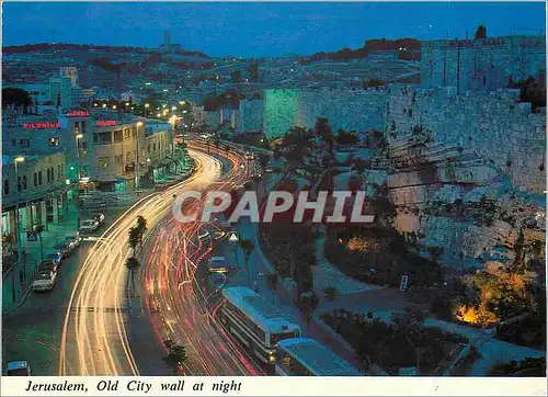 Moderne Karte Jerusalem Old City Wall at night