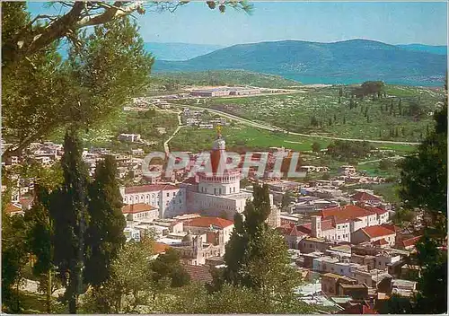 Cartes postales moderne Nazareth Partial view with the new church of Annunciation