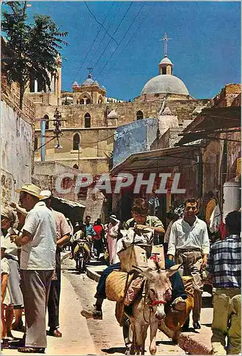 Cartes postales moderne Nazareth The Old Market Place Ane Donkey
