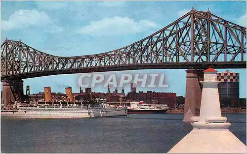 Cartes postales moderne Canada Montreal Le Pont Jacques-Cartier Bateaux