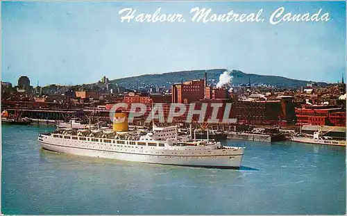 Moderne Karte Canada Montreal Harbour and Empress of Britain Bateau