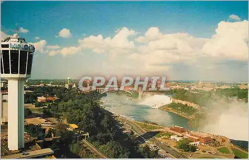 Moderne Karte Canada Ontario Niagara Falls La Tour Minolta surveille les Chutes Niagara