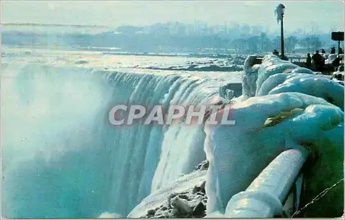 Moderne Karte Canada Ontario Niagara Falls Horseshoe falls in Winter